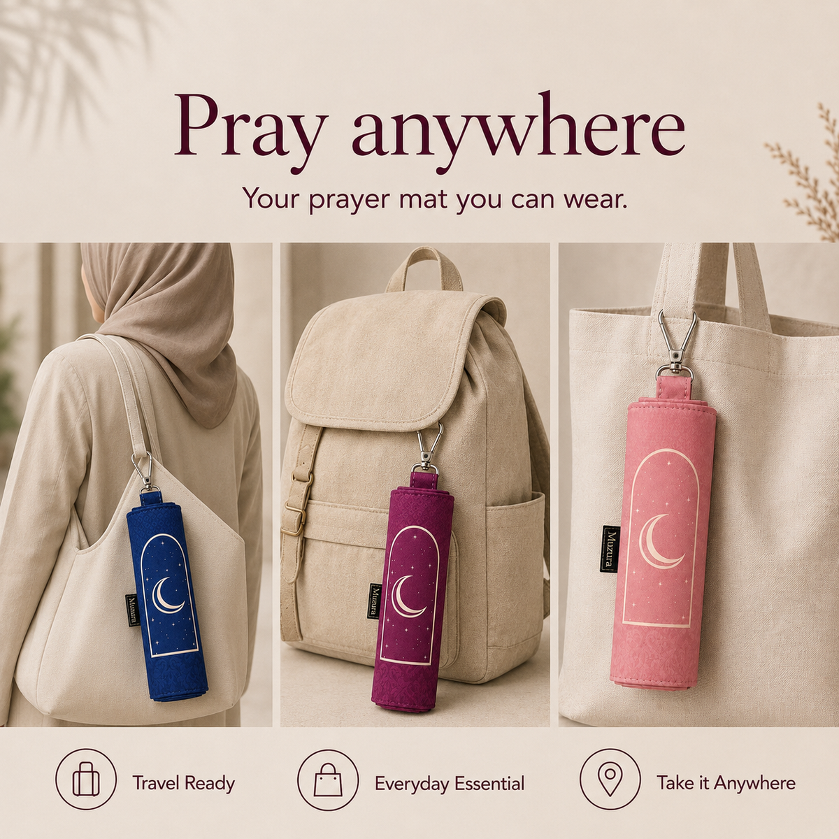 Muzura Pocket Prayer Mat Keychain