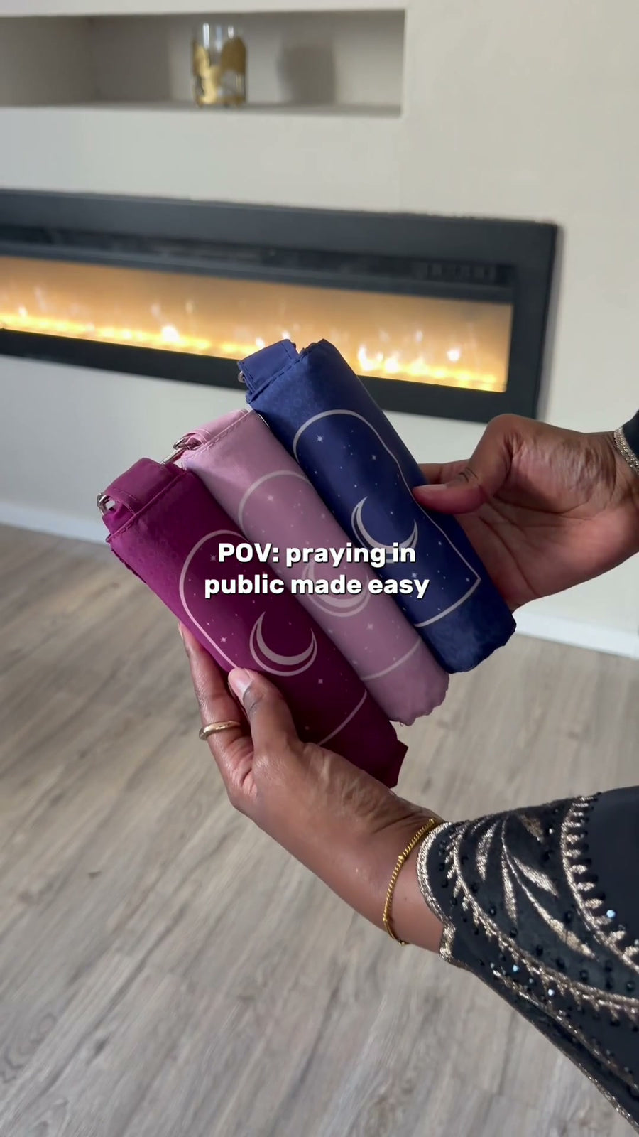 Taking a compact prayer mat along for daily salah