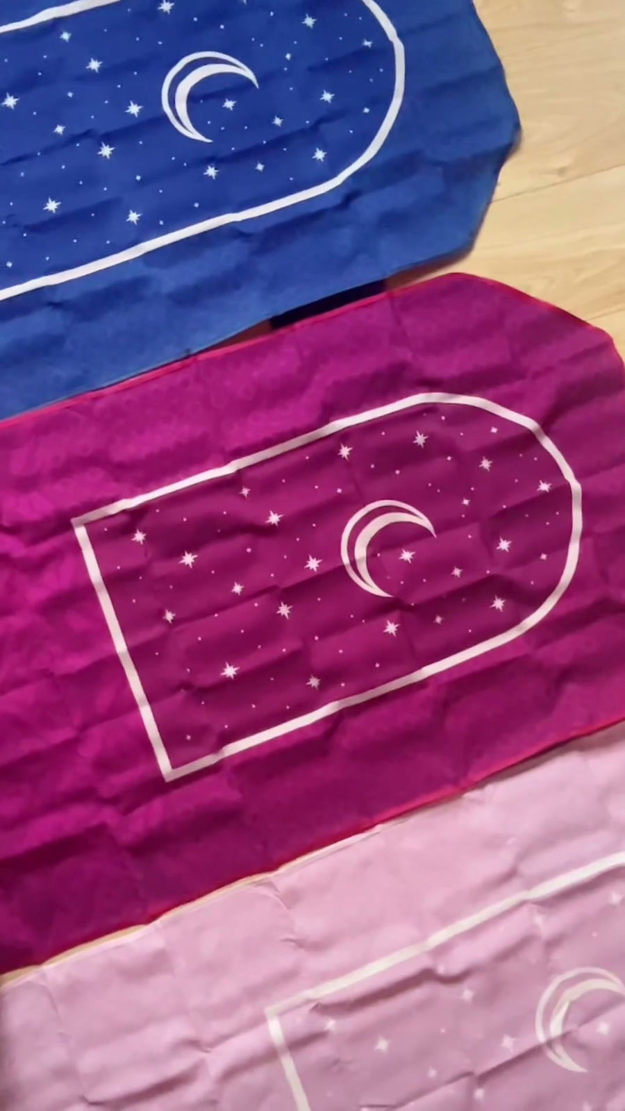 A closer look at the unfolded Muzura prayer mats